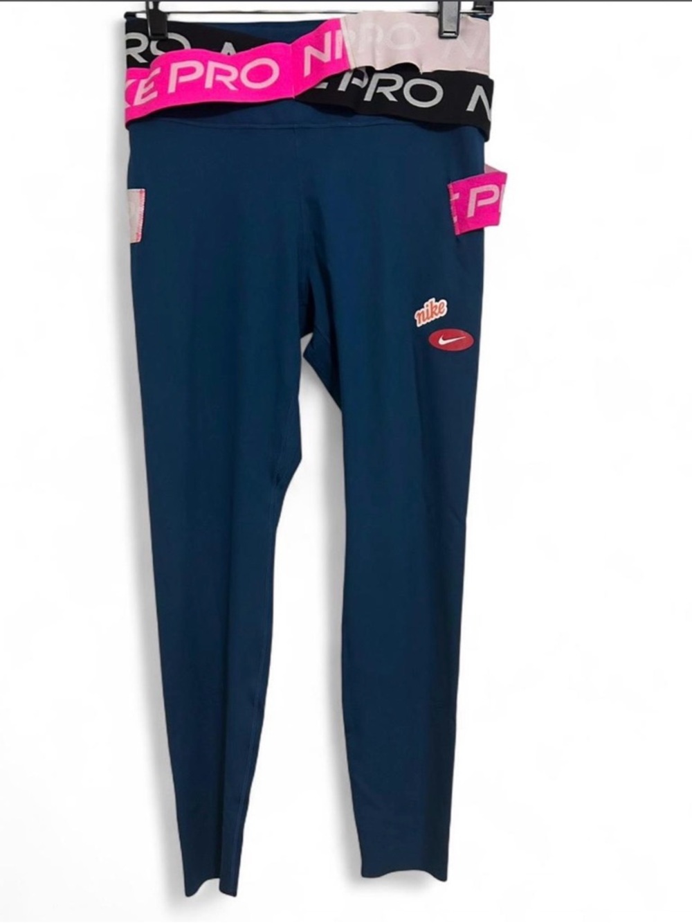 Rare Nike One Luxe Icon Clash 7/8 Tights w/ Pink Waistband and Accents